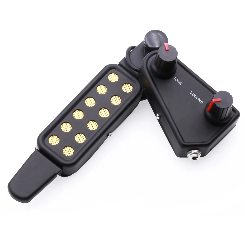 Modern Sound Acoustic Double Adjustment Pickup Guitar Plastic Hardware Black Wooden Guitar Pickup