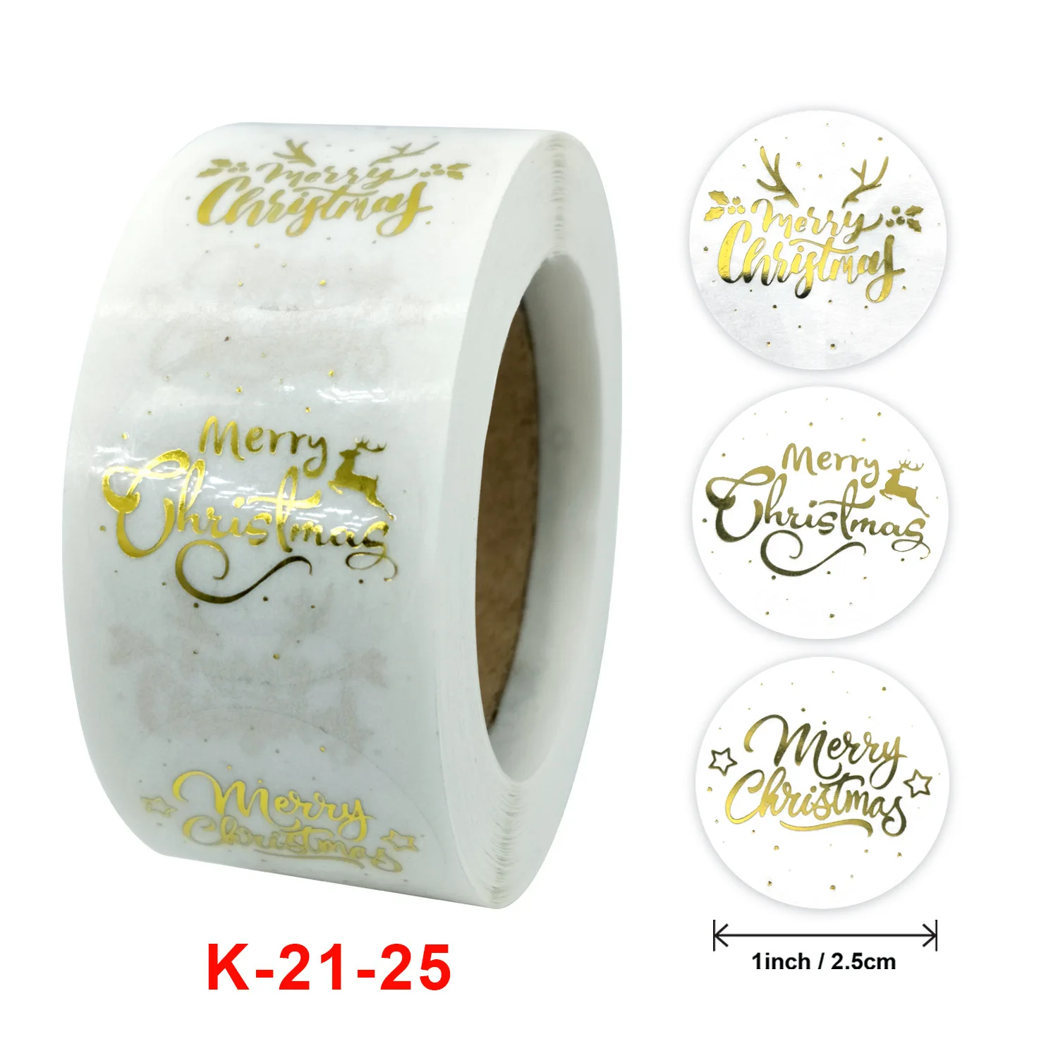 Customized roll transparent hot stamping stickers Christmas stickers holiday gift stickers
