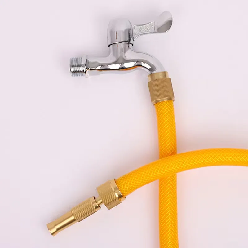 Pure Brass Nozzle Adapter Faucet Fits Standard Hoses Adjustable Garden Sprayer High Pressure Hose Spray Nozzle