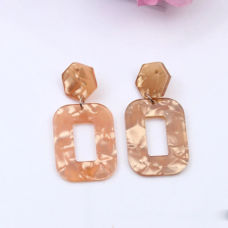 Fashion Modern Statement Half Moon Semicircle Girls Gift Multicolor Acetate Resin Acrylic Women Dangle Earrings