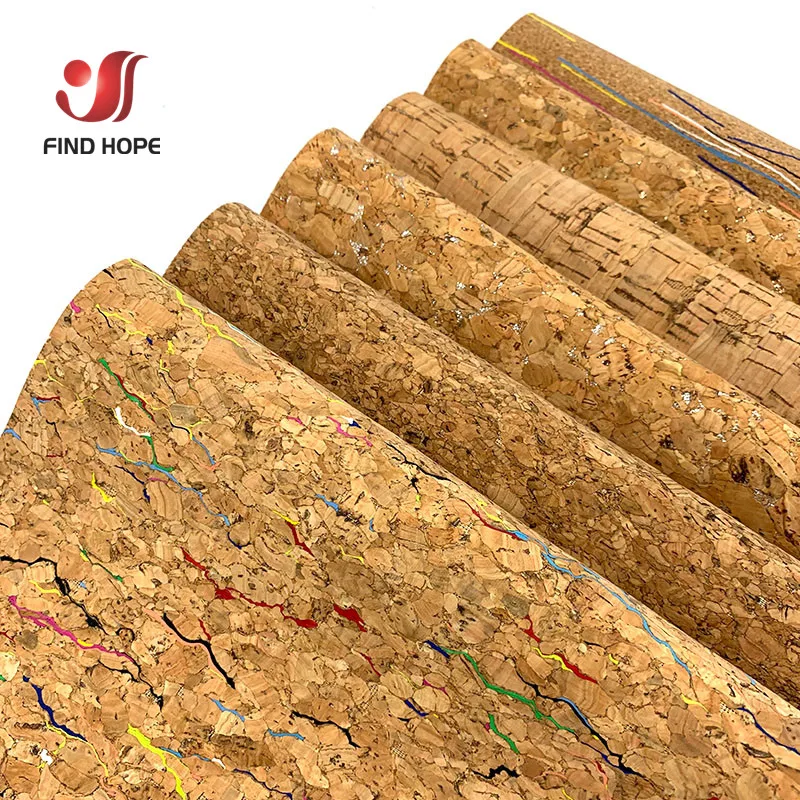 
20*120cm Natural Cork Wood Leather Fabric Printed Colored Bow Craft Bag Shoes Sheet Roll DIY Material Furniture Decor 