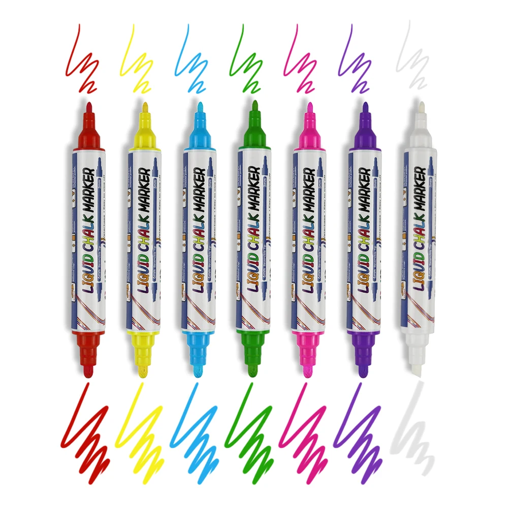 58 Colors Dual Tip Window Markers Dry Erase Water-based Liquid Chalk Marker Pens