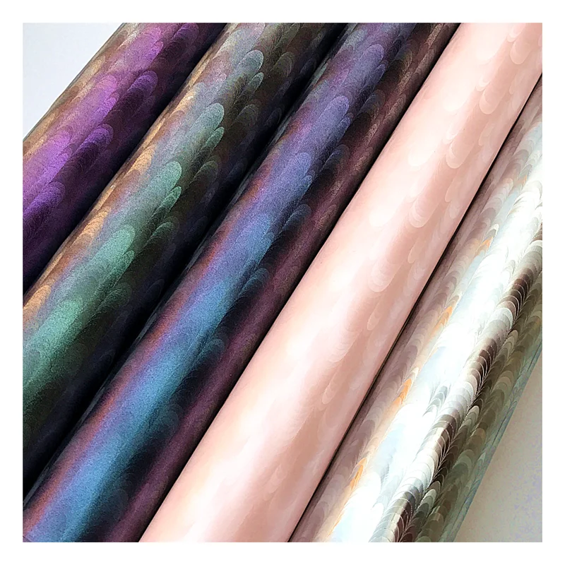 Faux pu leather sheet color shifting leatherette fabric for handbags