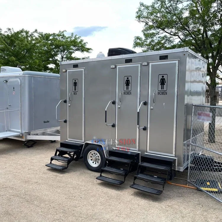 3 станции роскошный портативный прицеп для туалета мероприятие Кемпинг ванная комната Трейлер мобильный туалет трейлер