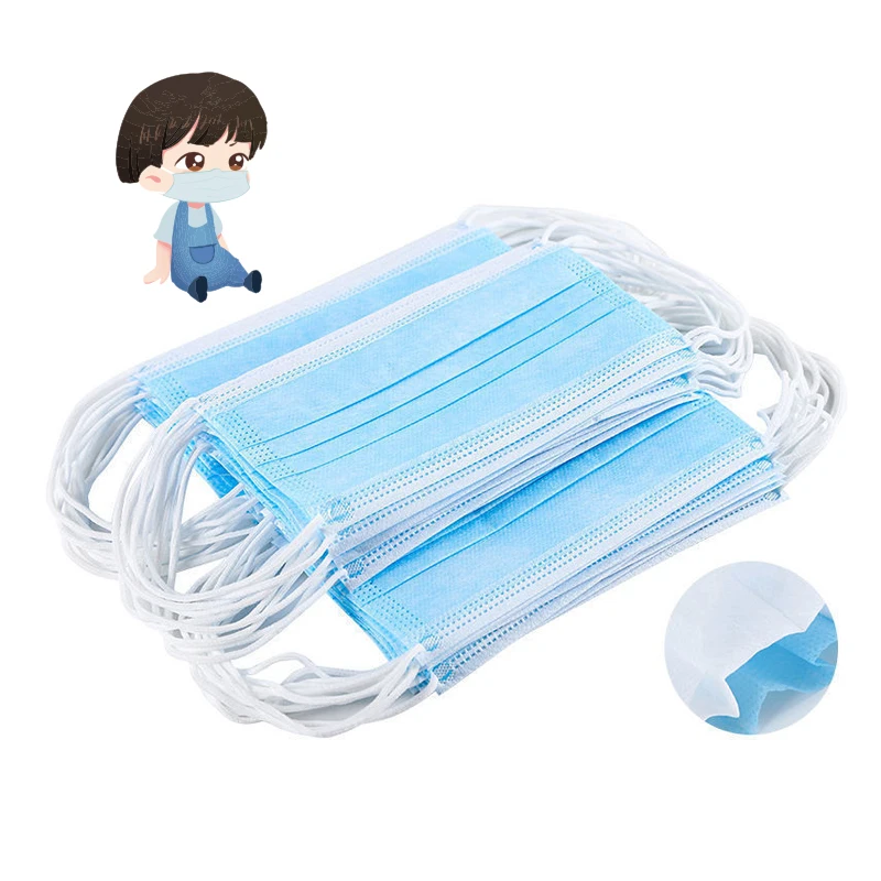 Производитель поставляет 3 слойные маски Earloop одноразовые детские медицинские маски для лица синий с CE