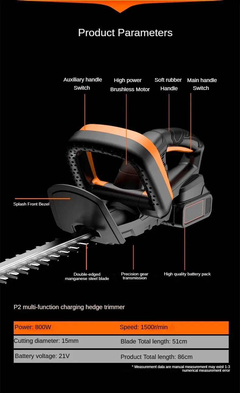 Wholesale High Quality Battery Cordless Hedge Trimmer Home Garden Hedge Trimming Tools Electric Portable Hedge Trimmer