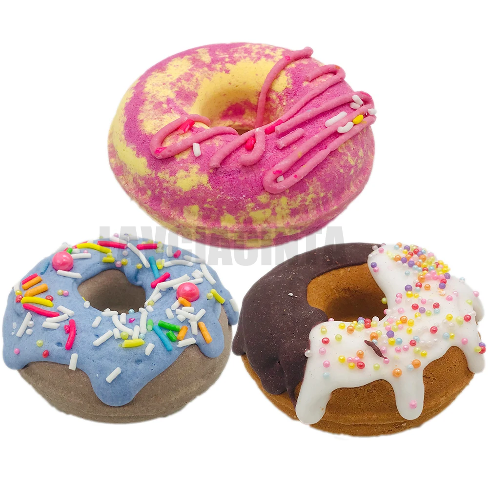 Натуральные Бомбочки для ванны с сладким ванильным пончиком органическое кокосовое масло банные принадлежности Fizzies аксессуары ванной комнаты