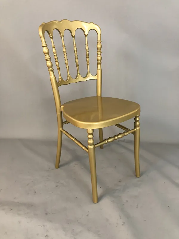 Plastic Rental Company Gold and Clear Napoleon Wedding Banquet Chairs