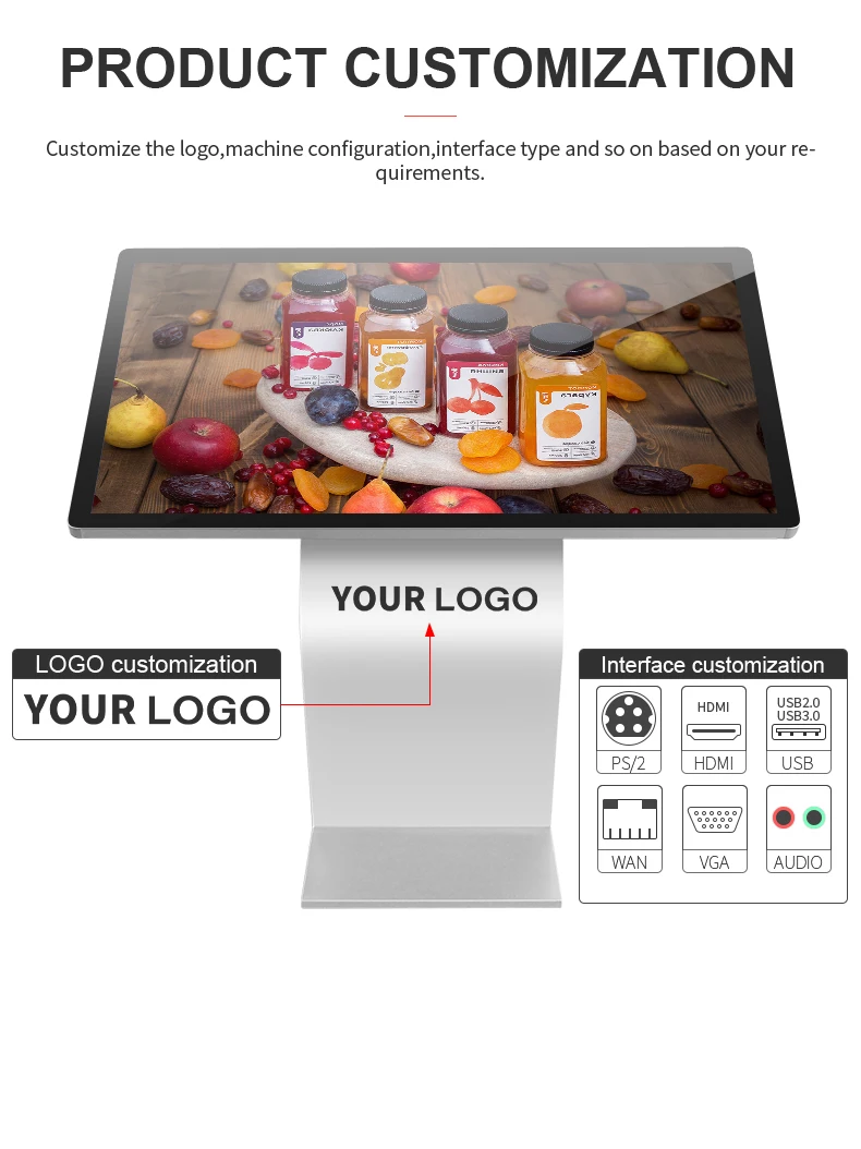 LETINE 43inch Infrared Touch Screen Monitors Kiosk LCD Digit Signag Kiosk