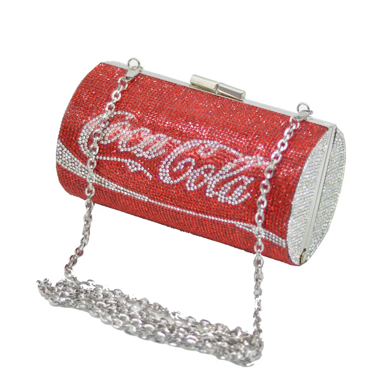 
Coke diamond gold chain crystal clutch purse rhinestone handbag in evening bags for women 