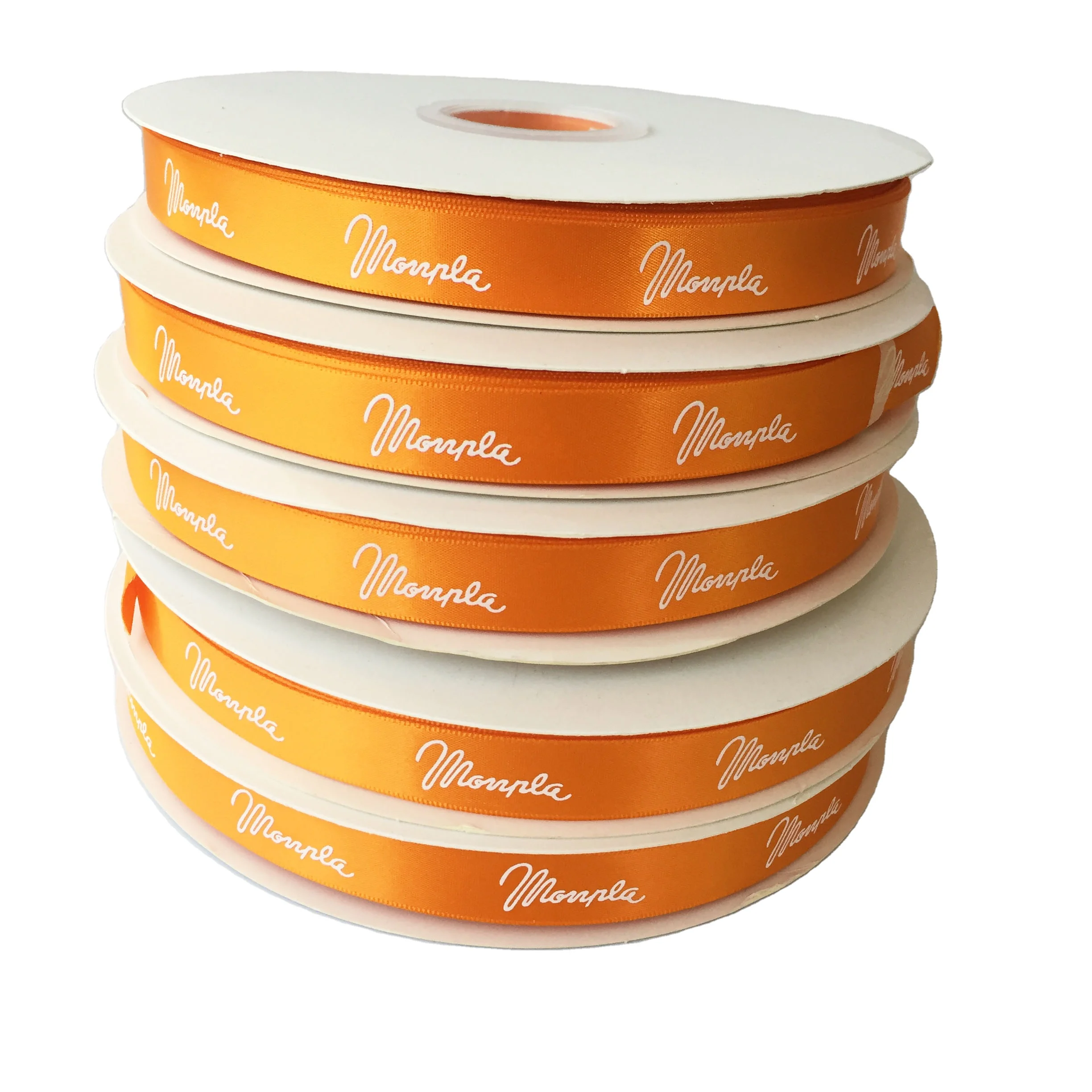 Custom Printed  Branded Logo Satin Ribbon For Cake  Gift Decoration