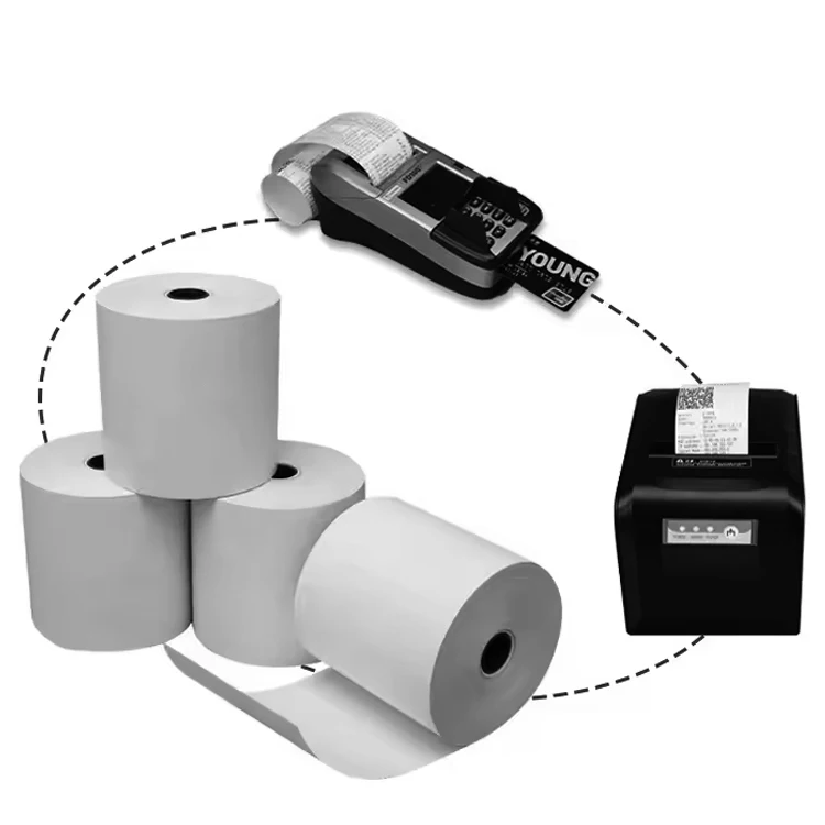 Factory office paper 57mm bpa thermal billing roll pos cash register paper for thermal paper jumbo rolls machine