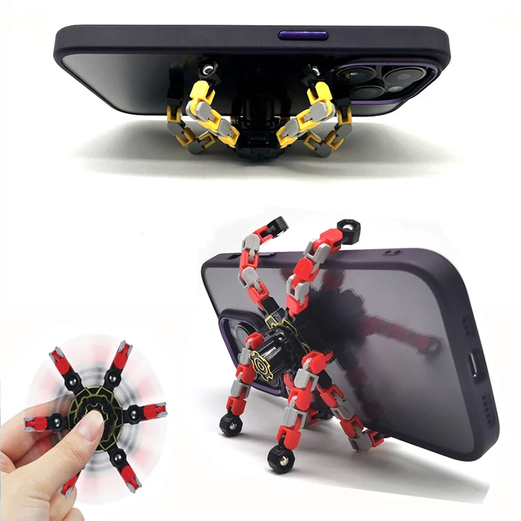 Creative Spinning Top Fidget Toy Transformable Chain Mechanical Gyro DIY Deformable Chain Anti Stress Fingertip Spinner