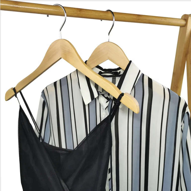 Custom Solid Wood Material Display Clothes Hangers Brand Suits Store Dadi Factory Wholesale Bulk Black Luxury Wooden Hangers