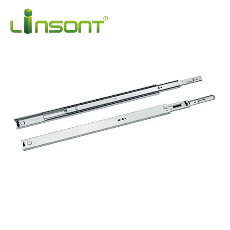 Linsont 37mm 3 Folds Full Extension Telescopic Channel Ball Bearing Drawer Slide with Hooks ball bearing Factory