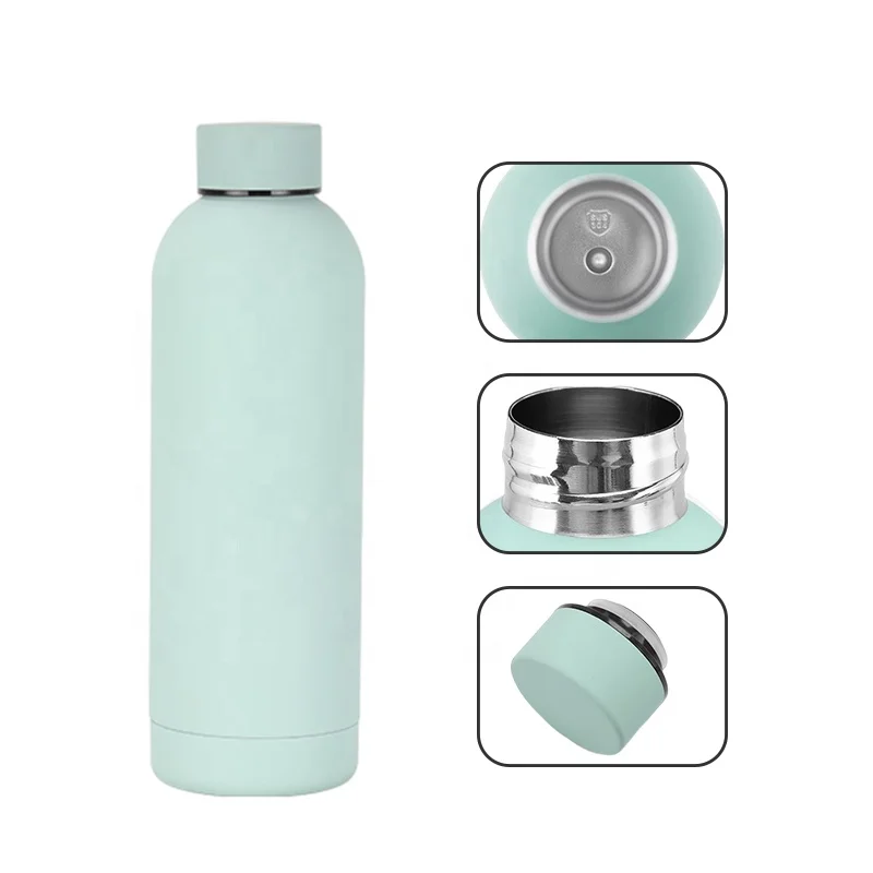 Soft Touch 500ml Small Mouth Double Wall Stainless Steel Water Bottles 350ml/750ml/1000ml Rubber Coating Drinking Thermal Flask