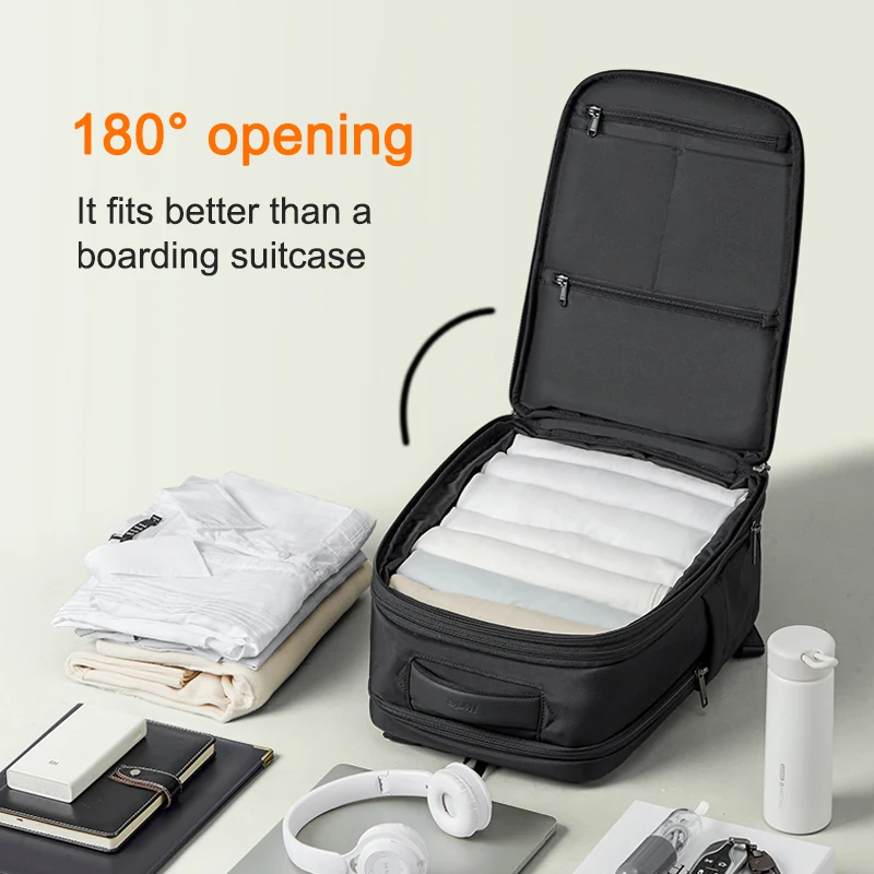 New waterproof travelling backpack bag office computer bag laptop backpack side pocket 180 degree openning custom backpack