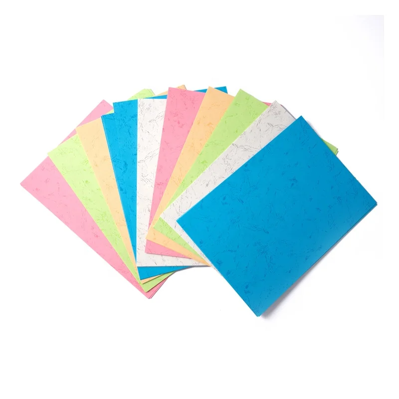 SAITAO 50 Pack Report Binding Cover Paper A4 A3 A3++ Size 5 Colors Mix 160 gsm Leathergrain Pattern Paper