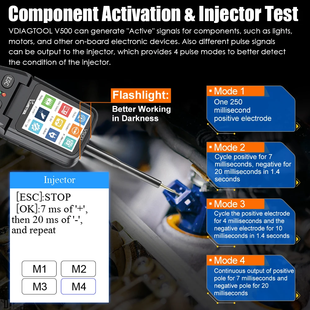VDIAGTOOL V500 Vehicles Circuit Tester 0.1V~100V Multimeter Test Automotive Electrical System Diagnostic Tools Circuit Probe Kit