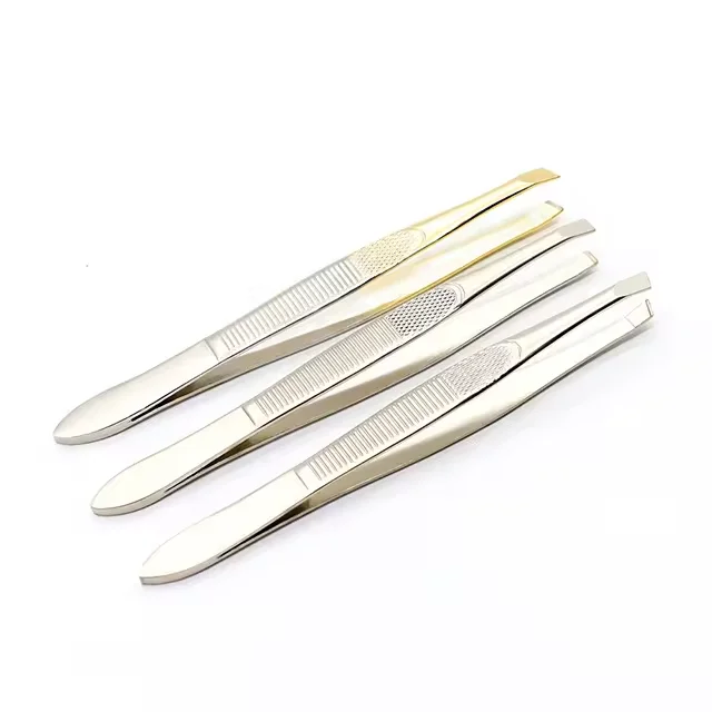 Custom Logo Stainless Steel Volume Isolation Sticker Nail Beauty Cuticle Tweezer For Manicure