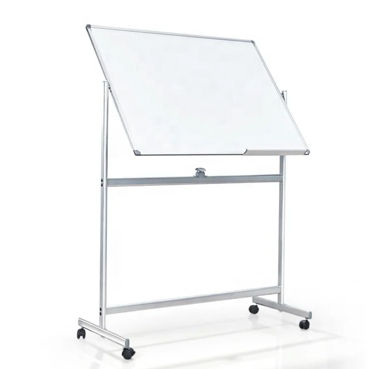 School and office supplies 360 degrees rotated reversible whiteboard stand double sided mobile magnetic white board with stand