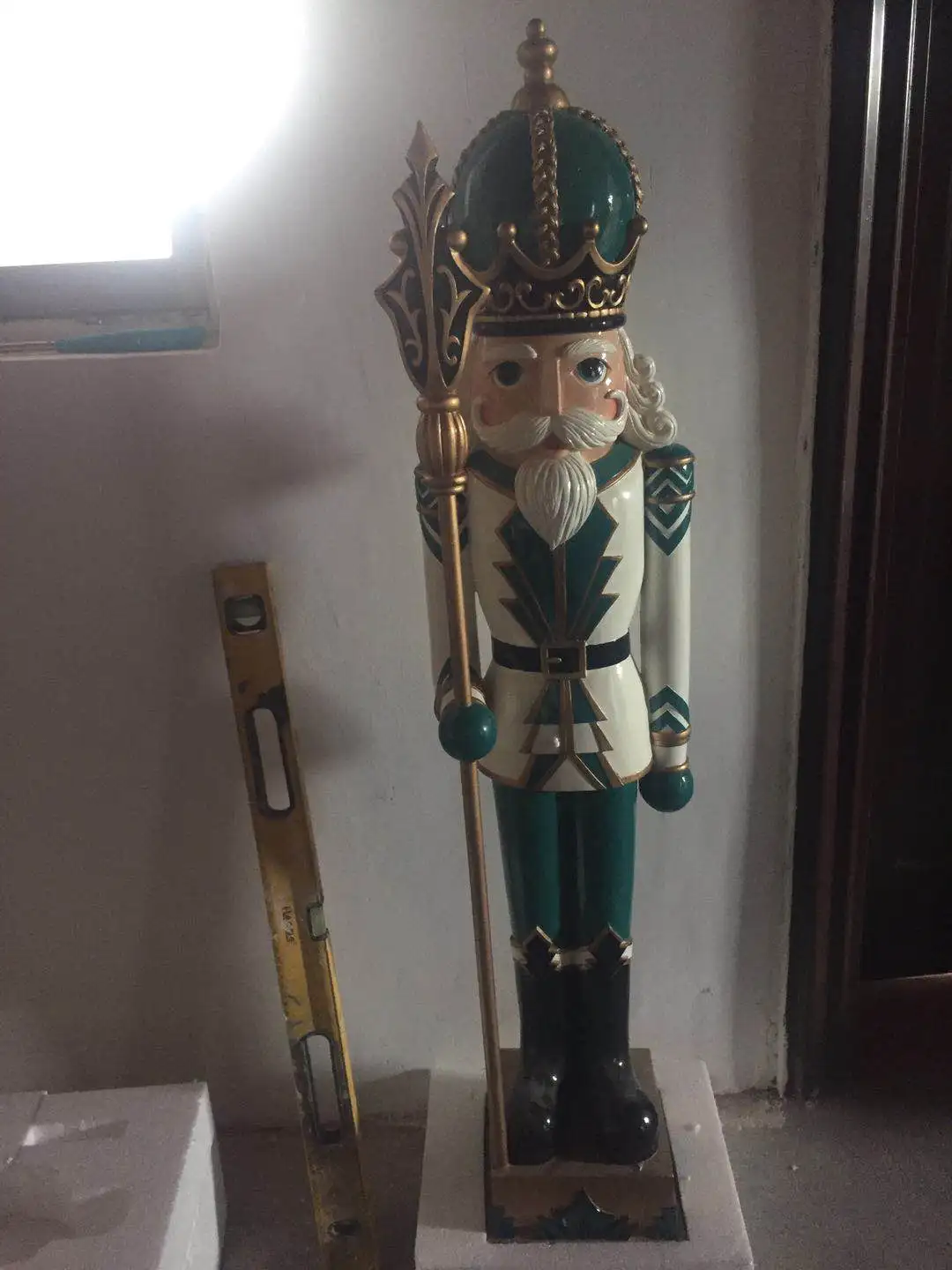 Custom Christmas Decoration Candy Cane Fiberglass Soldier Statue