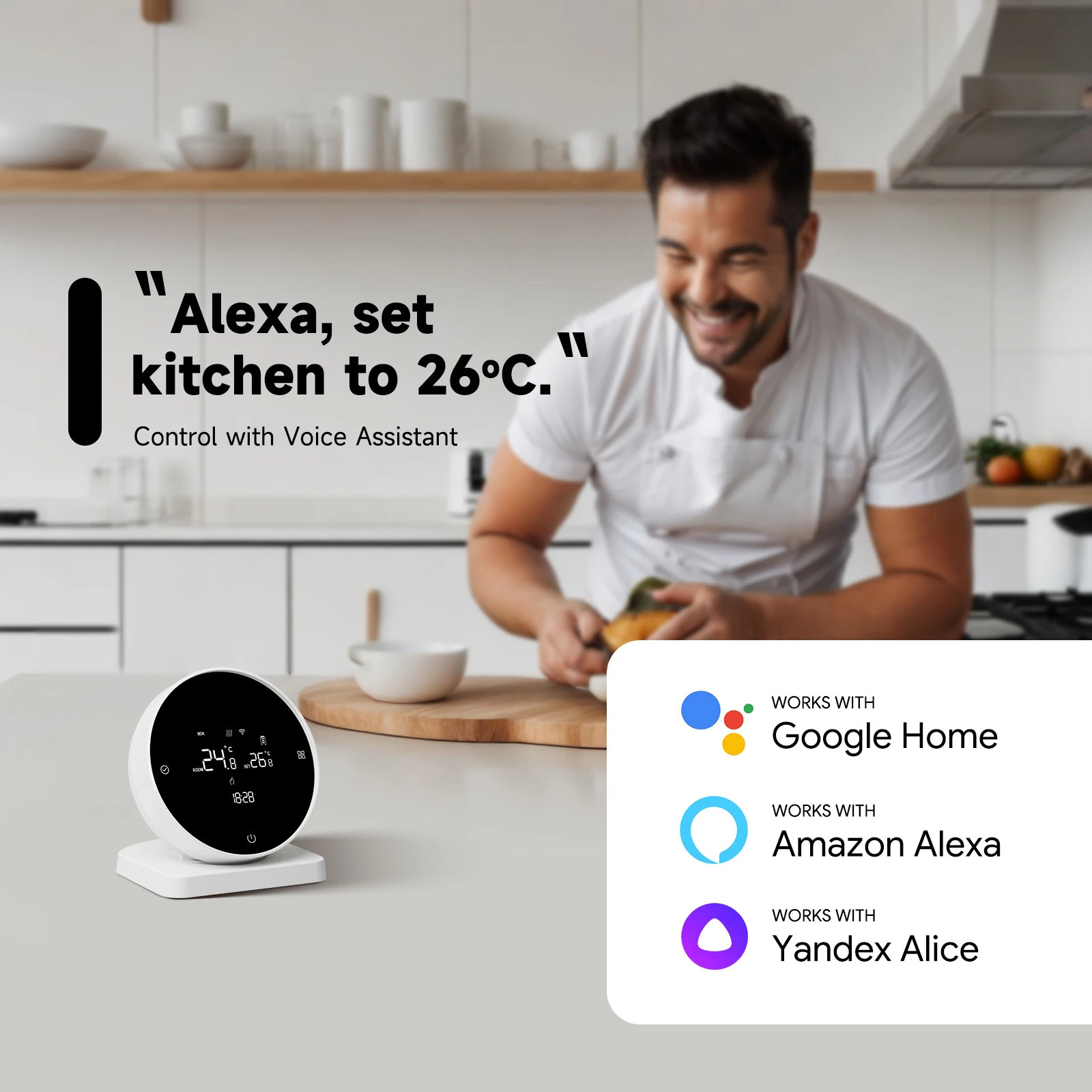 RF wireless Tuya WiFi thermostat free potential dry contact gas boiler heating thermostat