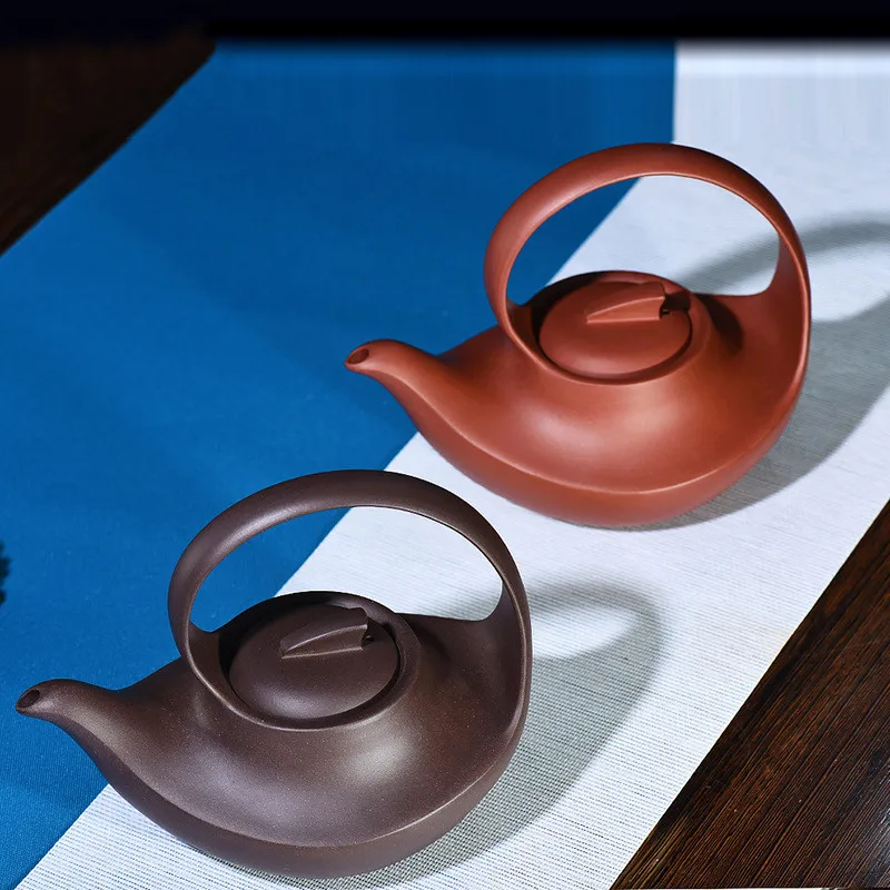 460ml  Yixing purple clay tea set Qu-teapot kung fu tea set old purple mud pot purple sand tea pot