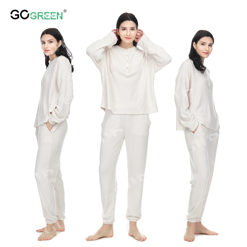 Soft And Comfortable Explosive Long-Sleeved Home Wear Fleece Pajamas Suit