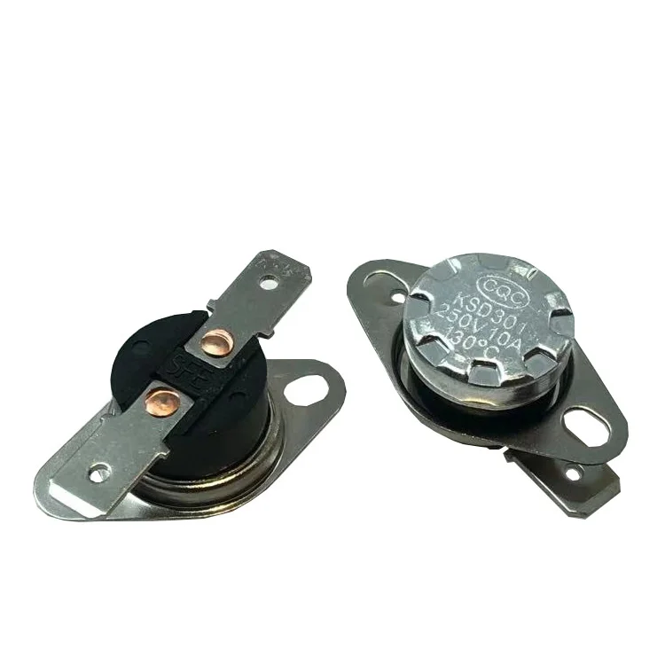 KSD301 thermostat 10A 250V 25 degrees Normally closed Moving ring Horizontal foot Thermal protector Temperature control switch