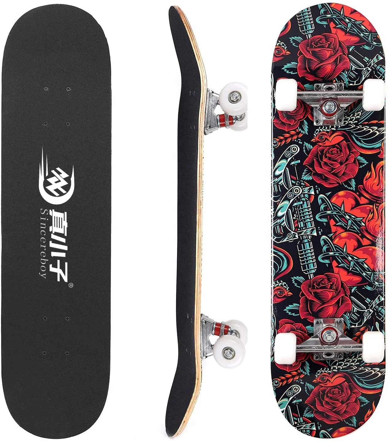 Cheap Price Customized 7 Layer Maple Wooden Complete Skate Board Skateboard for Beginner Teenager Adults