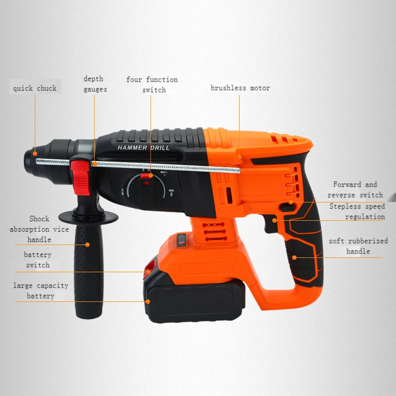 Brushless lithium battery makital 1700w electric demolition hammer electric demolition hammer