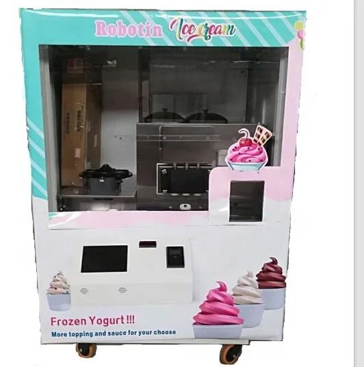 Chinese Factory Price Robot Making Frozen Yogurt Vending ice cream Machine HM766C