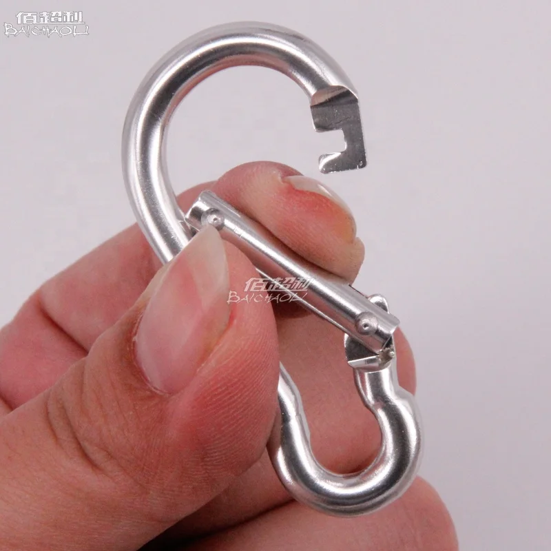 
Baichaoli 5 gourd Double rivet Silver Aluminum alloy carabiner hooks 