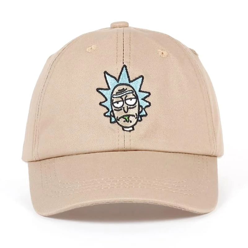 Rick And Morty Customized Dad Hat 6 Panel Washed Baseball Cap 100% Cotton Funny Hats Black White Cartoon Caps With Custom Logo