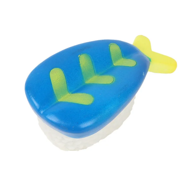 wholesale pet dog puppy toy vinyl japanese food fish suqeaker toy sound toy for pet dog puppy