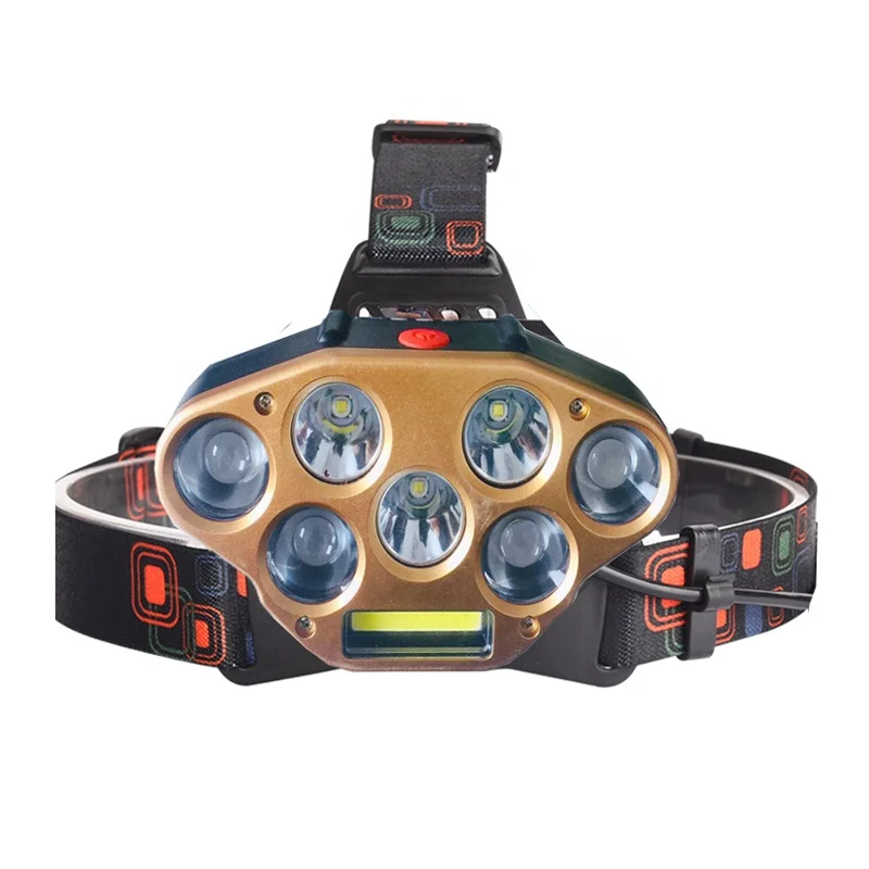Factory  New Design 8 LED Waterproof   5 Modes Head Lamp USB Rechargeable Headlamp Headlights