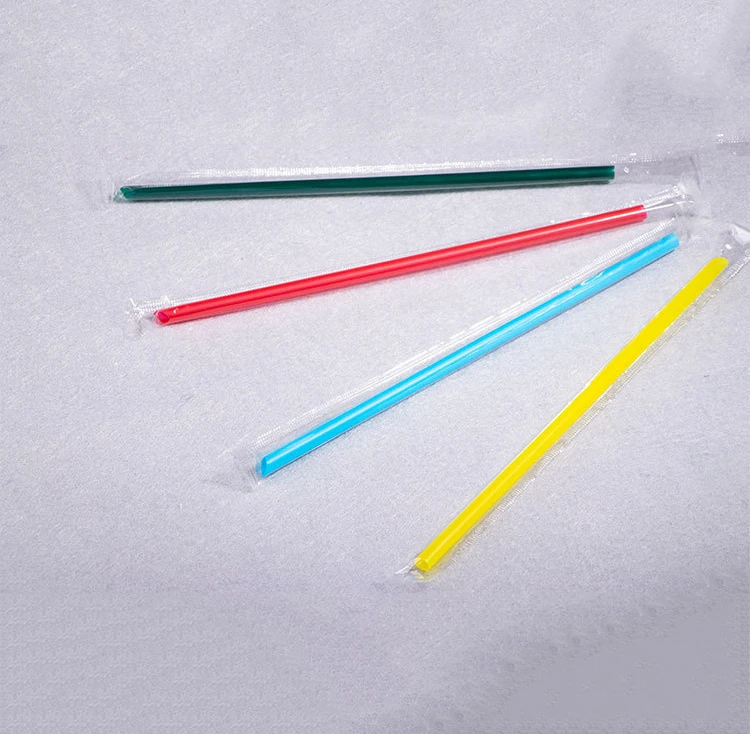 Colorful plastic smoothie straws Bubble / Boba straws individually wrapped tea drinking straws
