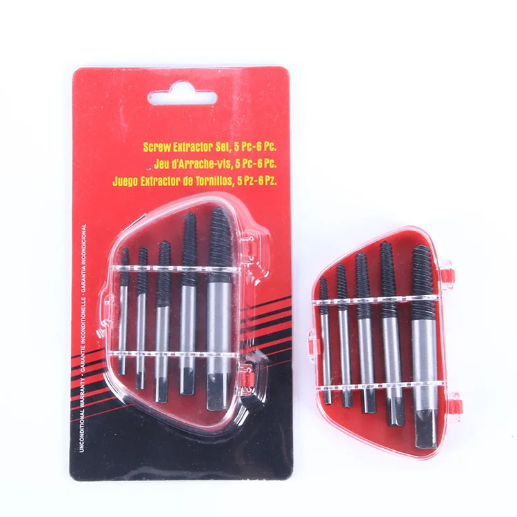 5Pcs Steel Broken Speed Out Damaged Screw Extractor Set Broken Bolt Remover Easy Out Set 5pcs screw extractors