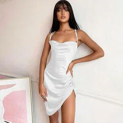 Tixu New hot sexy spring satin luxury dresses famous brand for women wholesale