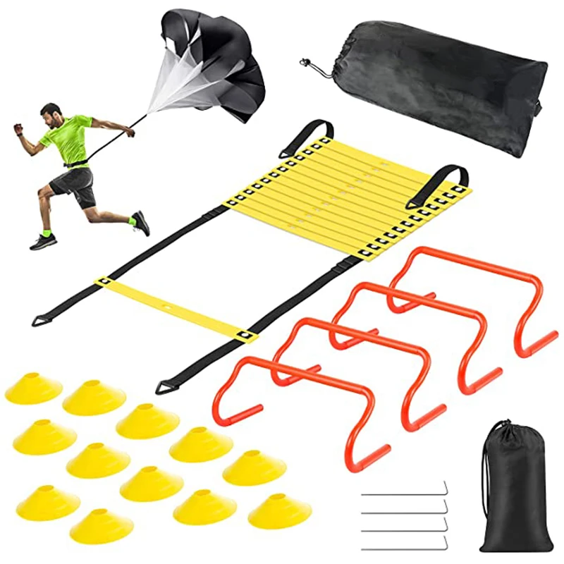 Hot Sale Speed Agility Training Set Kit Cones Ladder Fitness Equipment Exercises Sports Speed Training Agility LadderHot