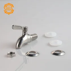 Outdoor Glass Beverage Dispenser with Stainless Steel Spigot 12/16mm - Drink Dispenser for Lemonade, Tea, Cold Water