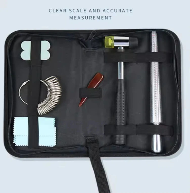 NJC Boxed standard stick hammer measuring trimming sizer repair set ruler rubber hammer measuring ring chain