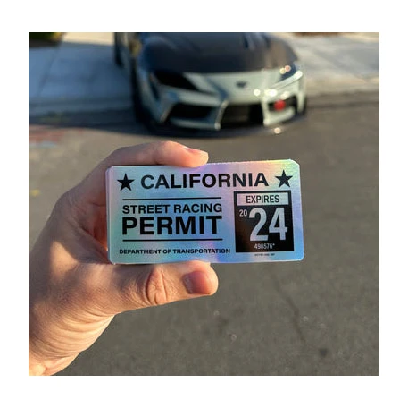 Factory wholesale Spot delivery customized tik tok Street Racing Permit Sticker Car