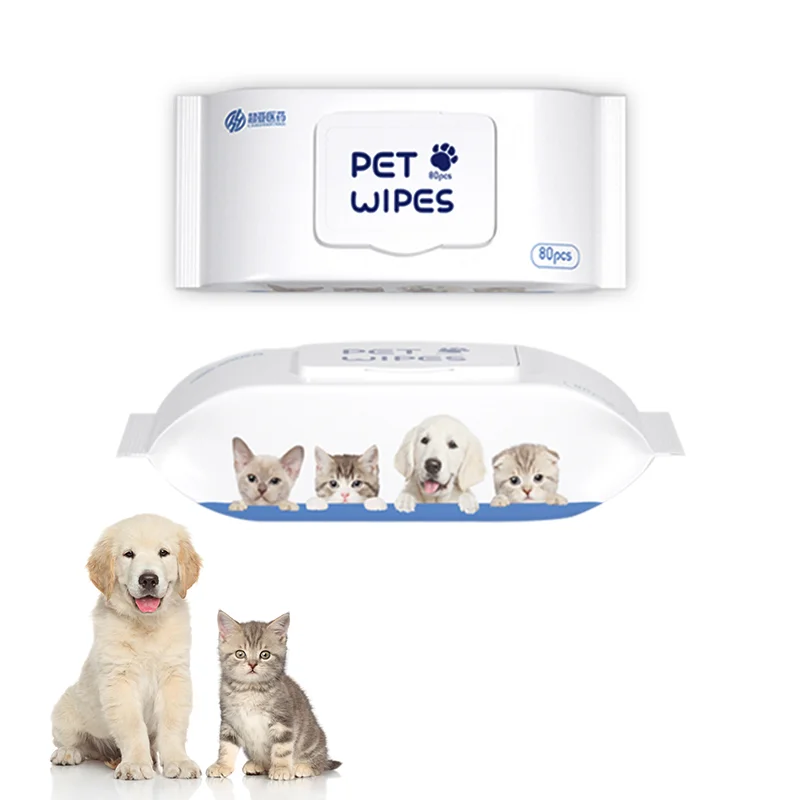 Disposible Vegan Non Alcohol Pet Paw Wipes Cat Puppy Towel Wet Tissue Papers For Pet