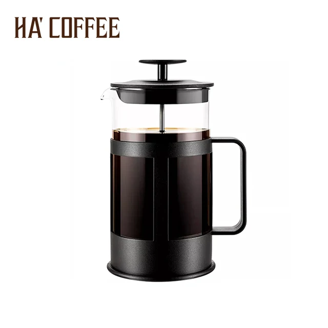 Customized 350/600ml Wholesale Custom Heat Resistant Portable Manual French Press Coffee Maker Prensa Francesa With Plunger