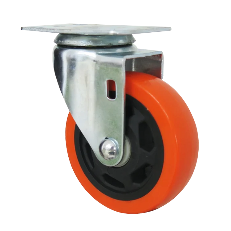 Amazon hot sale rueda de 4inch orange pvc swivel type caster wheels 4 inch for sale
