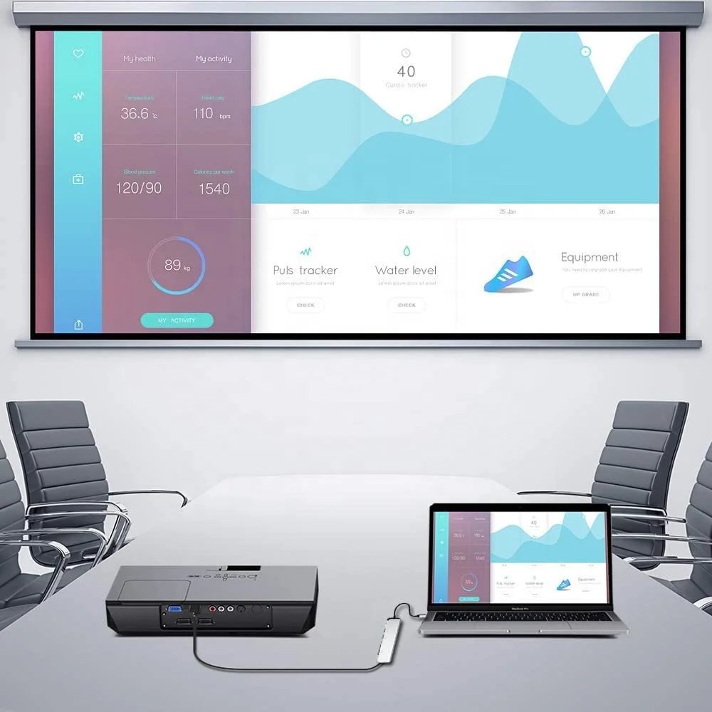 7 в 1 USB Type C Thunderbolt от 3 до 4K 60 Гц HDMI Hub PD зарядка и кардридер для MacBook Pro Samsung Galaxy Series т.