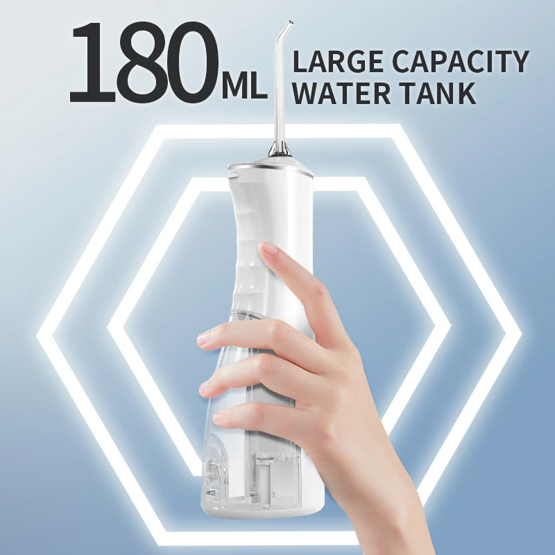 Оптовая продажа перезаряжаемый ирригатор для полости рта 3 режима Электрический водоотталкивающий стоматологический водонепроницаемый с 4 наконечниками TYPE-C английская лазерная печать