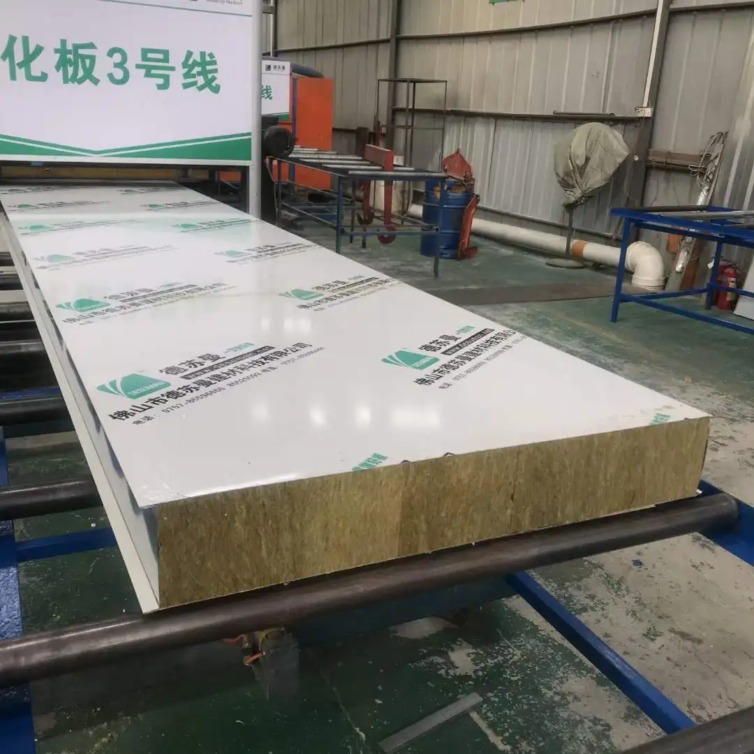 200mm Thickness Fireproof Rock Wool Foam Soundproof Rock Wool Sandwich Panel